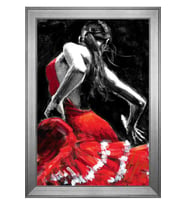 İspanyol Kadın Motifli Kanvas Tablo 50 x 70 cm Silver Çerçeve