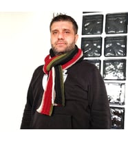 El Yapımı Hediyelik Yünlü Atkı , Tığ İşi Unisex Atkılar , Sevgililer için Çift Atkıları (Bordo-Haki)