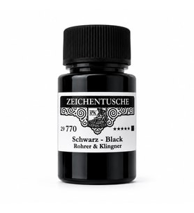 Rohrer&Klingner 770 siyah renk çizim mürekkebi orj. dolum, kaligrafi, hat, çizim 28ml-1 Ad
