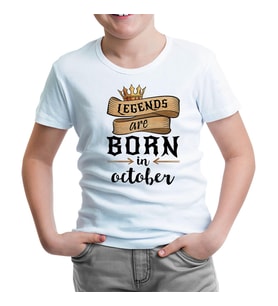 Legends Born in October - Edict Beyaz Çocuk Tshirt