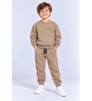 Erkek Çocuk Cepli Sweatshirt ve Jogger Eşofman Altı 2’li Takım Günlük Rahat Çocuk Eşofman Seti Ak125