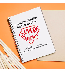 Anneler Günü Tasarımlı Defter Kişiye Özel