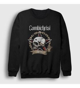 Presmono Unisex Siyah Skull Combichrist Sweatshirt 440190tt