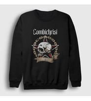 Presmono Unisex Siyah Skull Combichrist Sweatshirt 440190tt