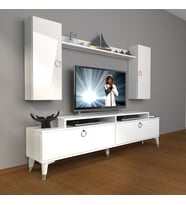 Decoraktiv Ekoflex 7 Mdf Gold Tv Ünitesi Tv Sehpası - Parlak Beyaz