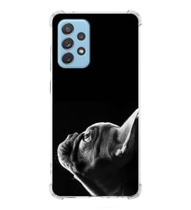 PrintiFy Samsung Galaxy A72 Uyumlu Köpek 1 Baskılı Şeffaf Köşe Korumalı Antişok Kılıf