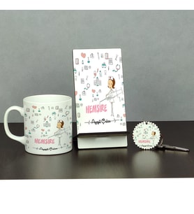 Hemşire Üçlü Set (Kupa + Telefon Standı + Anahtarlık) 003