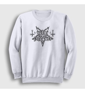 Presmono Unisex Beyaz Logo V2 Dark Funeral Sweatshirt 137003tt (Beyaz)