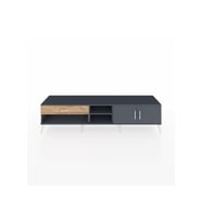 Hyperion TV Ünitesi 2 Raflı Tek Çekmeceli 2 Kapaklı 220x44x51 Antrasit-Antrasit/Çam