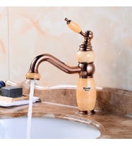 Onyx Detaylı Kısa Çanak Lavabo Bataryası (Bakır)