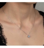 Ucarticaret S-warovski Taşlı Gümüş Çiçek Bayan Kolye