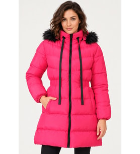 Dewberry Kadın %100 Polyester Kaban Fuşya Z9764 Günlük Dış Giyim, Kazak ve Gömlek Kombini, Seyahat Gardırobu