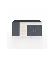 Kronos Konsol 3 Raflı 6 Çekmeceli 3 Kapaklı 176x59x99 Antrasit-Antrasit/Aytaşı