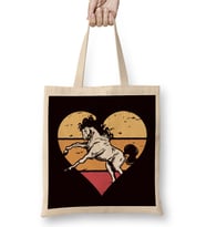 Heart Horse Fan Equestrian Sport Horses Riding Saddle Stable Bez Çanta Uzun Saplı