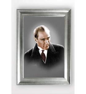 Gümüş Çerçeveli Atatürk Tablo cv730