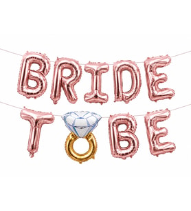 Bride To Be Yüzüklü Düz Yazı Rose Gold Folyo Balon