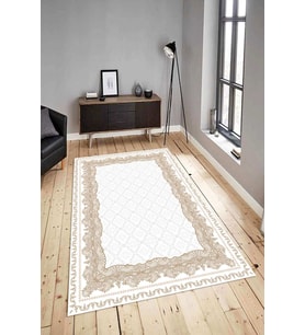 Dijital Baskılı Yıkanabilir Kaymaz Modern Renkli Salon Halısı Mutfak Halısı Yolluk ND-HY-1047 (Kahverengi)