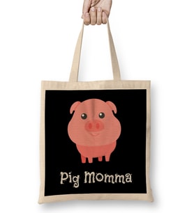 Cute Pig Momma Girl Pet Piglet Owner Mommy Mama Bez Çanta Uzun Saplı