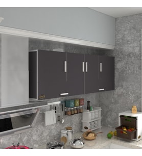 Kenzlife hazır mutfak perenna gri 060*180*22 mutfak banyo dolabı kapaklı raflı (Karışık)