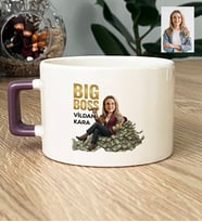 Kişiye Özel Karikatürlü Big Boss Kadın Patrona Hediye Lüks Fincan Doğum Günü Hediyesi