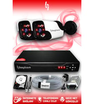 BAYICAM 2 Kameralı Panda 2 Dış Kamera Set 320 GB HDD Full HD Gece Görüşlü Güvenlik Kamerası Sistemi