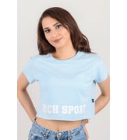 Kadın Kısa Kollu Crop Bluz
