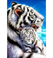 AHŞAP PUZZLE BEYAZ KAPLAN