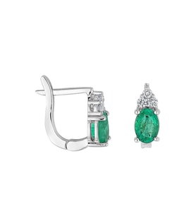 0.85 Karat Oval Zümrüt Küpe PE068