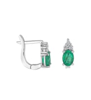 0.85 Karat Oval Zümrüt Küpe PE068