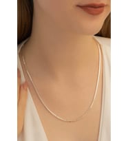Kadın Gümüş Kolye - 2mm 925 Ayar Küp Zincir Gümüş Kolye 