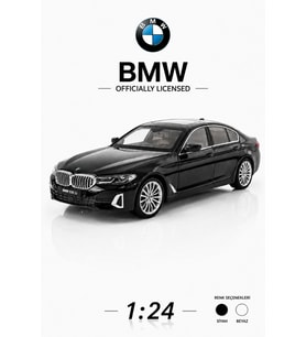 1:24 BMW G60 530LCi Siyah Resmi Lisanslı Diecast Metal Model Araba - Süspansiyonlu ve Açılabilir Kapılı Maket