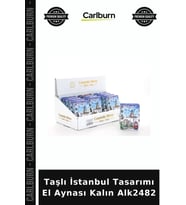 Özel Üretim Hediyelik Şık Dekoratif Aksesuar Hatıra Taşlı İstanbul Tasarımı El Aynası Kalın Alk2482