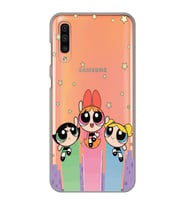 Samsung Galaxy A30S/A50/A50S Uyumlu Powerpuff Girls Desenli Şeffaf Telefon Kılıfı