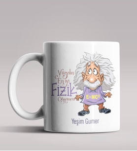 Kişiye Özel 100 Yılın En İyi Fizik Öğretmeni Tasarım Beyaz Kupa