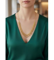 22K Altın Kaplama Luna Damla Zincir Kolye - 2622ko07 (Gold)