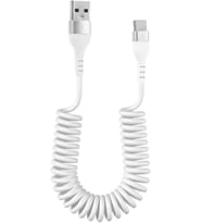 Type-C Spiral Tasarım USB Şarj ve Data Kablosu 1 metre Beyaz - AL3999