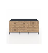 Kronos Konsol 3 Raflı 7 Çekmeceli 4 Kapaklı 220x59x99 Antrasit-Çam/Çam