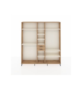Arges Dolap 10 Raflı 2 Çekmeceli 3 Askılı 220x30x243 Çam-Aytaşı/Çam