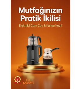 İkili Cam Çay ve Kahve Makinesi Seti Pratik ve Şık Mutfak Yardımcısı