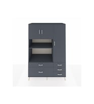 Kronos Dolap 7 Raflı 5 Çekmeceli 3 Kapaklı 132x59x195 Antrasit-Antrasit/Antrasit