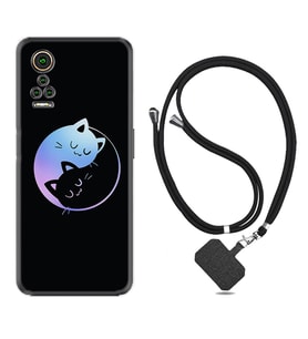General Mobile GM 21 Pro GM 22 Pro Plus Kılıf Boyun Askılı Silikon Love Cats 1604