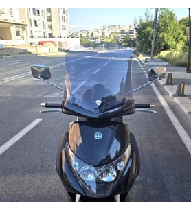 MOTOCAM Piaggio Beverly 250 Ön Cam 2005-2007 Model 44cm Füme Renkli 4mm