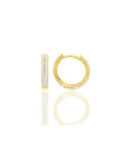 Gümüş altın yaldızlı baget taşlı tamtur halka küpe SGTL11365GOLD