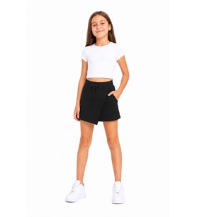 Füme Kız Çocuk Beli Lastikli Basic Okul Şort Etek 24742
