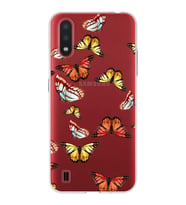 PrintiFy Samsung Galaxy A01 ile Uyumlu 1mm Slim Fit Water Color 2 Baskılı Şeffaf  Kılıf