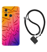 Xiaomi Redmi 12C Kılıf Silikon Boyun Askılı İpli Desenli Silikon Üçgenler 1635