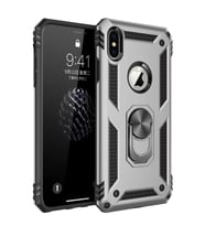Durukar® iPhone XS Max Kılıf Sofya Yüzüklü Silikon Kapak - Gümüş
