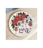 Çini, El boyaması, Dekoratif Duvar Tabağı, Love - Sevgi Duvar Tabağı, Hediye (Çok Renkli)