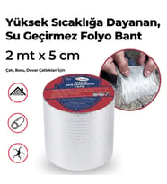 Roichil® 2 Mt Yüksek Sıcaklık Dayanan Su Geçirmez Çatı Duvar Çatlak Onarıcı Yapışkan Bant Folyo 2 Mt 10 C