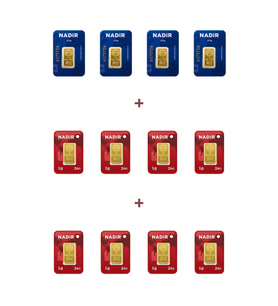 Nadir Gold 24 Ayar 18 Gram Külçe Altın (4 Adet 2,5 Gram Külçe Altın + 8 Adet 1 Gram Külçe Altın )